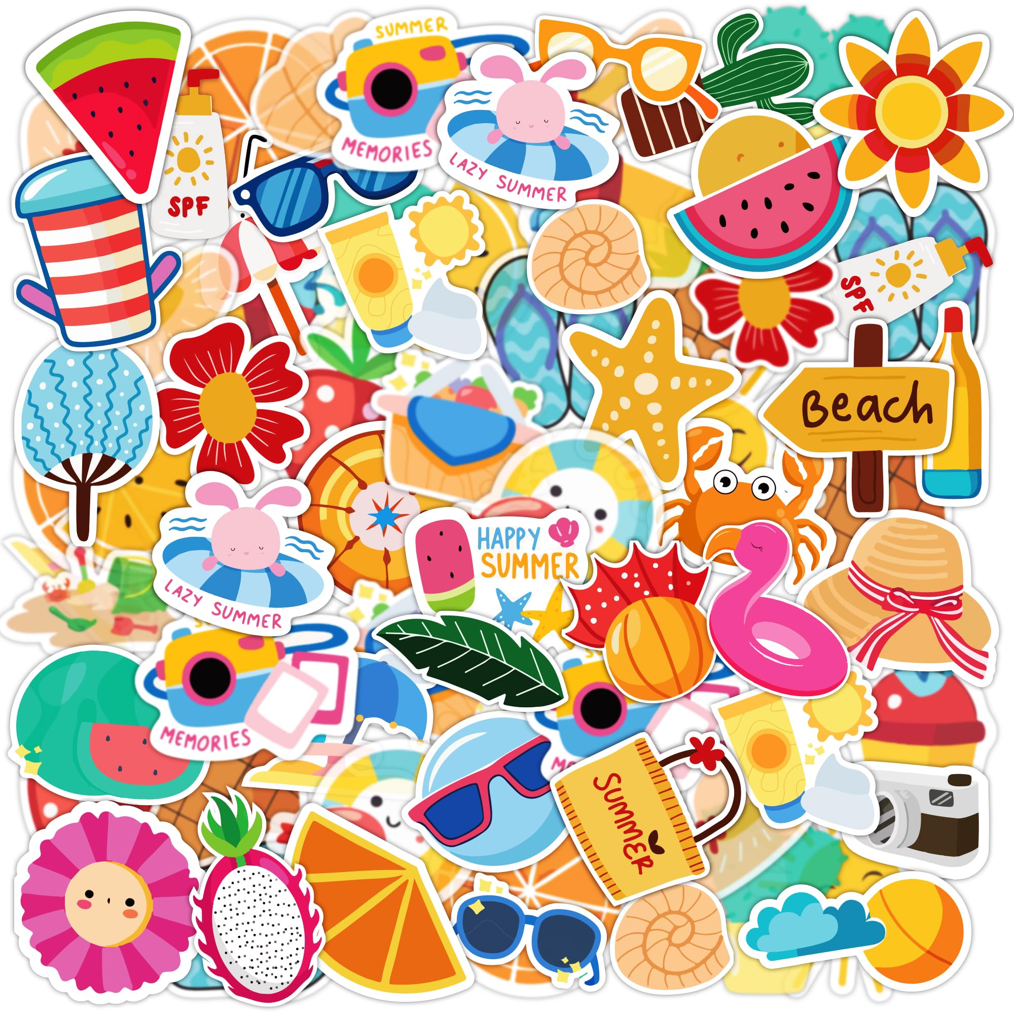 OHOME Summer Stickers suns and tropical designs for kids' crafts and decorations