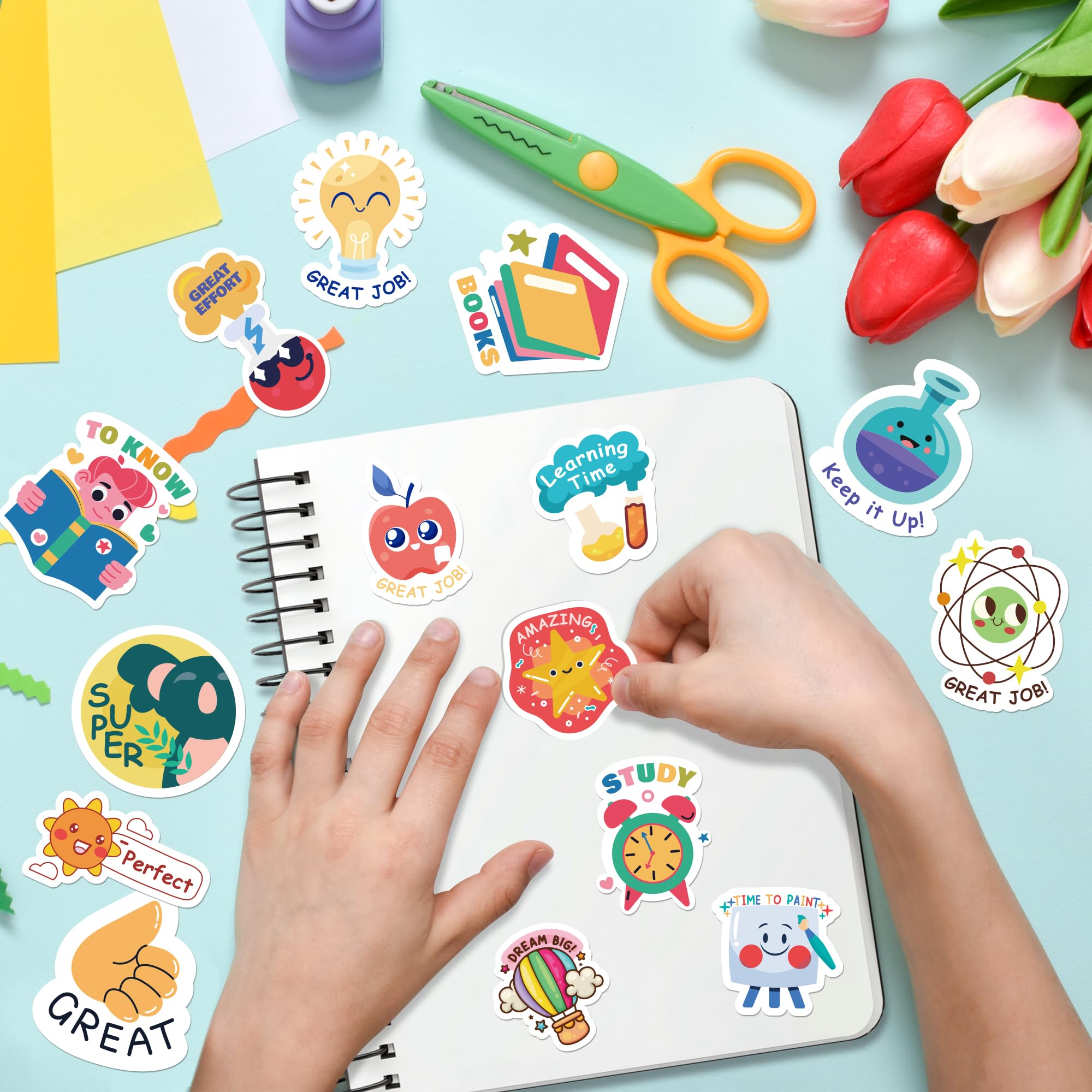 OHOME teacher reward stickers on assignments encourage effort and consistency.