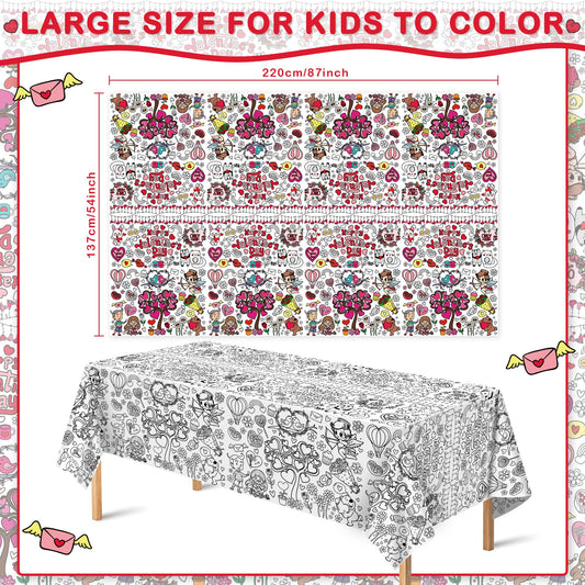 OHOME Valentines heart design tablecloth ready for decorating and crafts