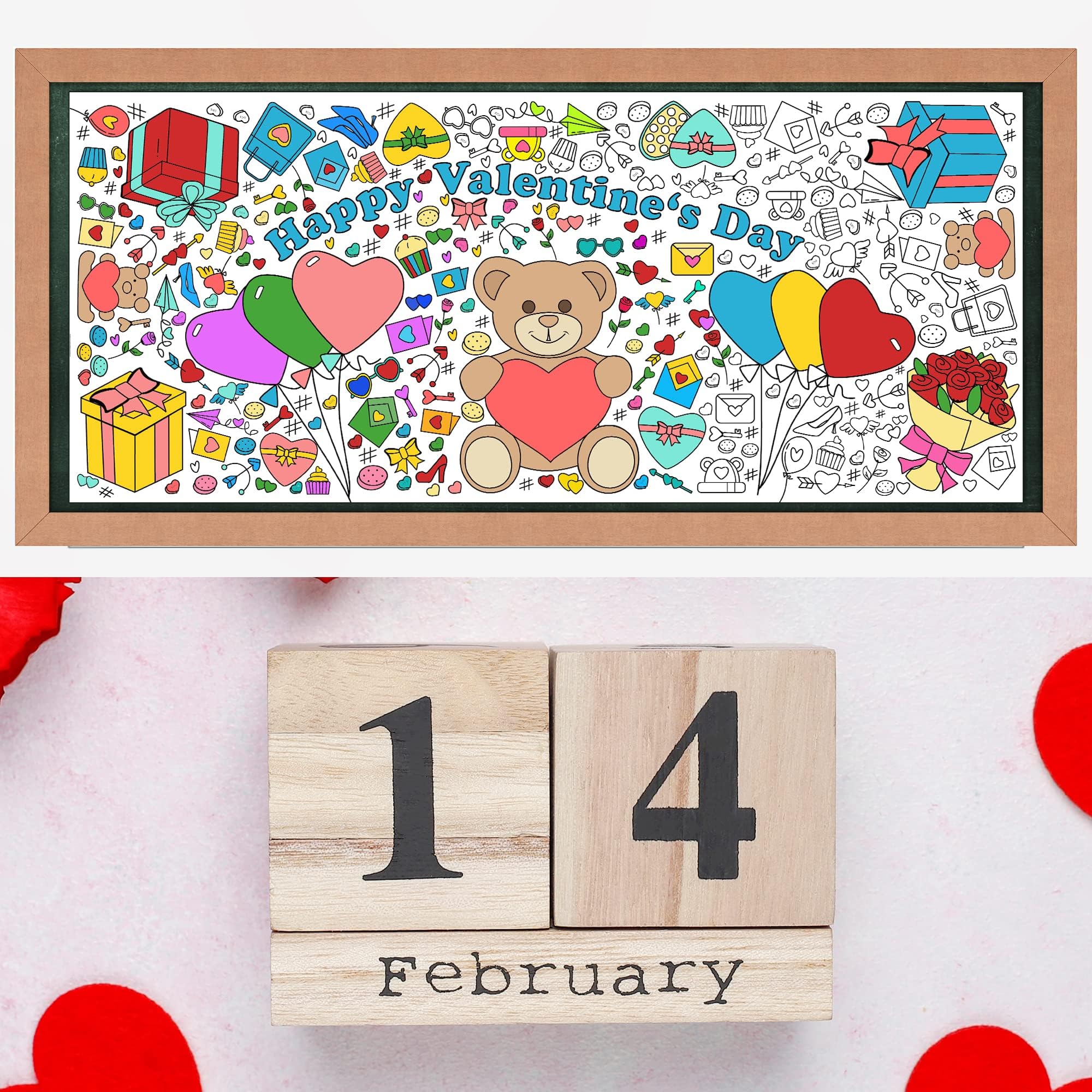 OHOME Valentines coloring activity banner used for kids' creative sessions.