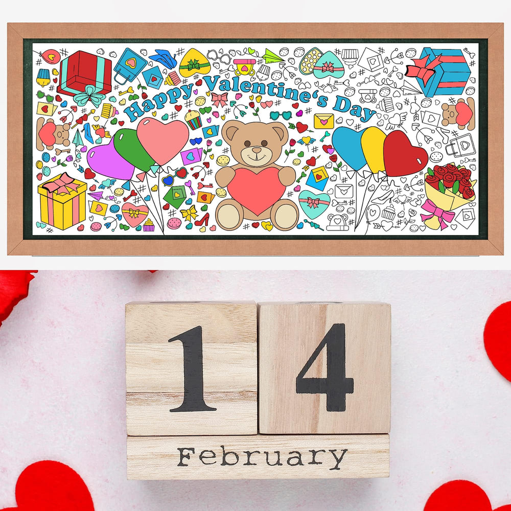 OHOME Valentines coloring activity banner used for kids' creative sessions.
