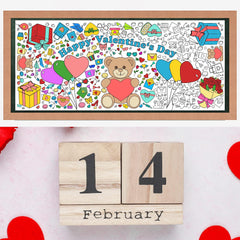OHOME Valentines coloring activity banner used for kids' creative sessions.