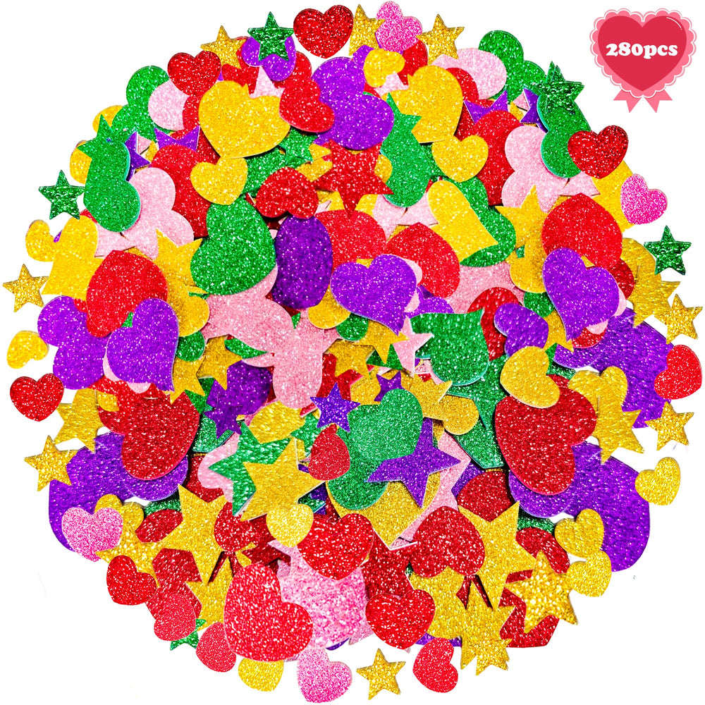 OHOME valentines stickers foam-texture closeup shows soft, durable material