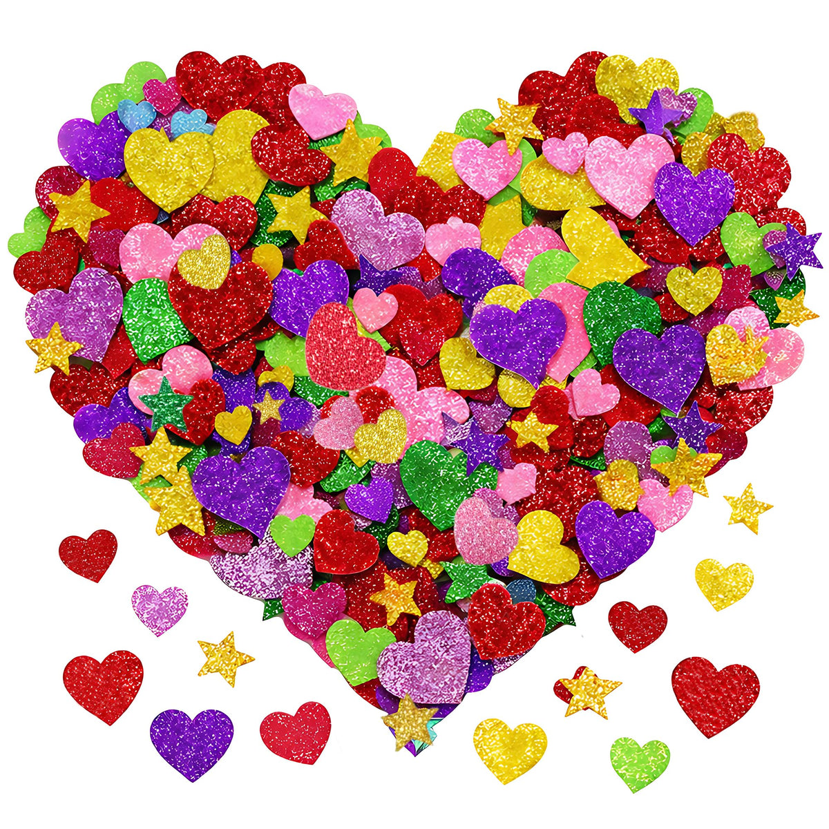 OHOME valentines heart glitter stickers for vibrant classroom crafts and cards