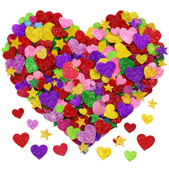 OHOME valentines heart glitter stickers for vibrant classroom crafts and cards