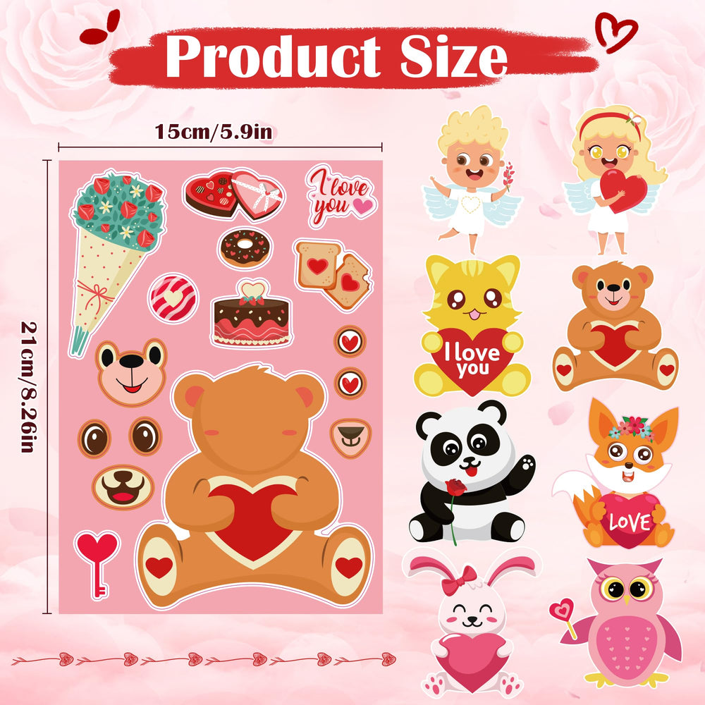 OHOME Valentines Stickers kids crafting scene—easy to decorate cards and projects.