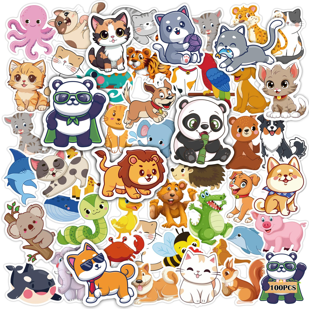 OHOME water bottle stickers: cute animal collection adds fun to kids' hydration routine.