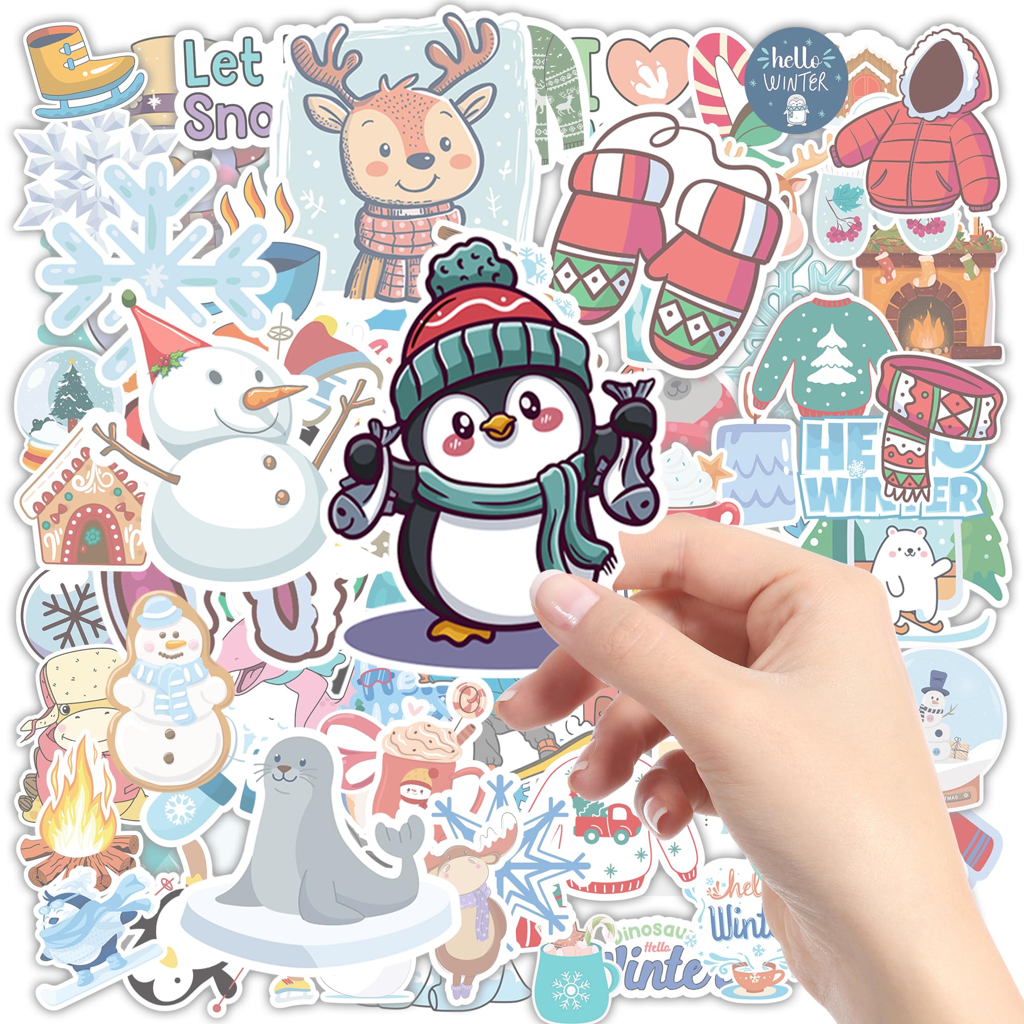 OHOME Winter Stickers snowmen and snowflakes add seasonal charm to crafts.