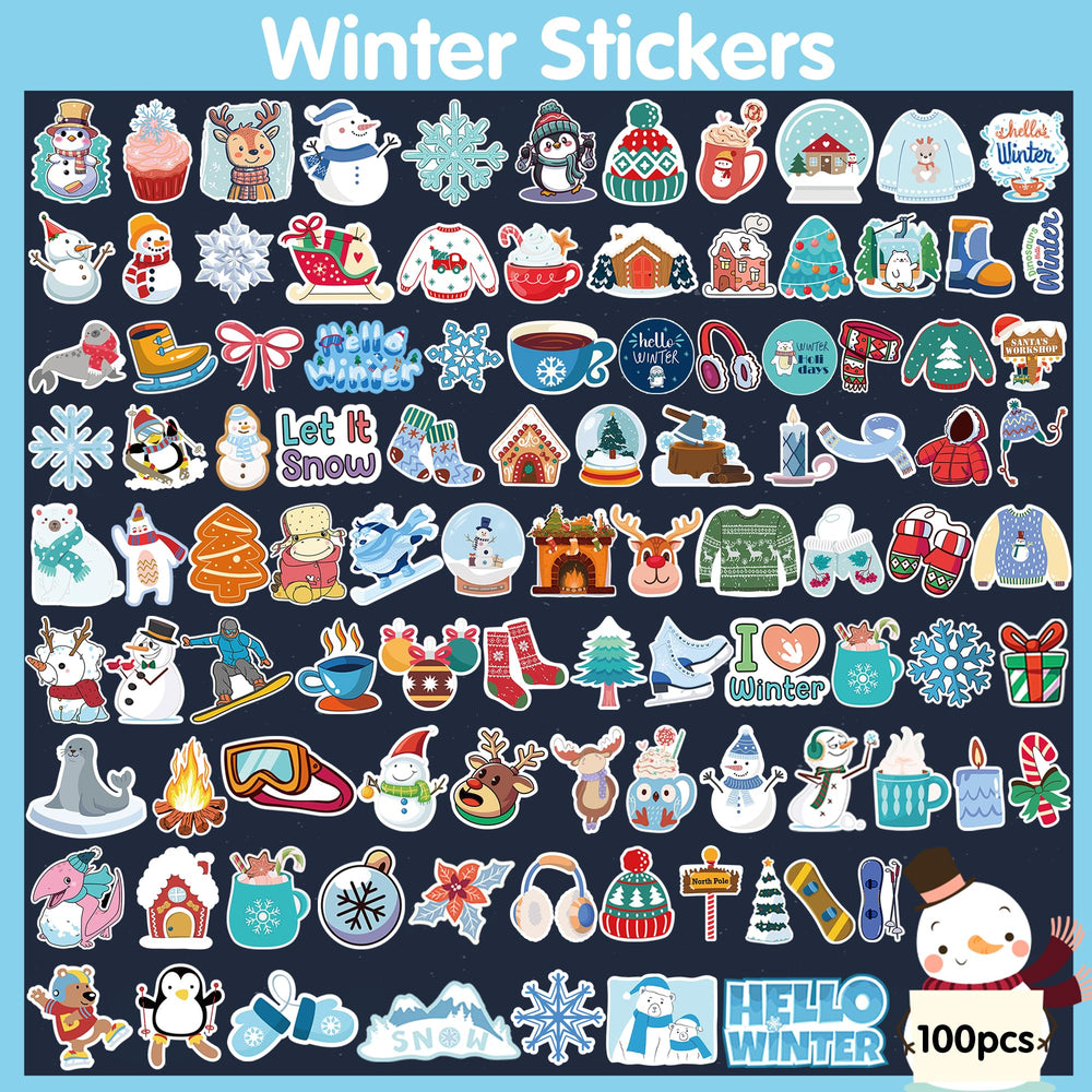 OHOME Winter Stickers snowflake ensemble ideal for laptop and bottle decorations.