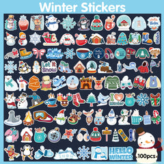 OHOME Winter Stickers snowflake ensemble ideal for laptop and bottle decorations.
