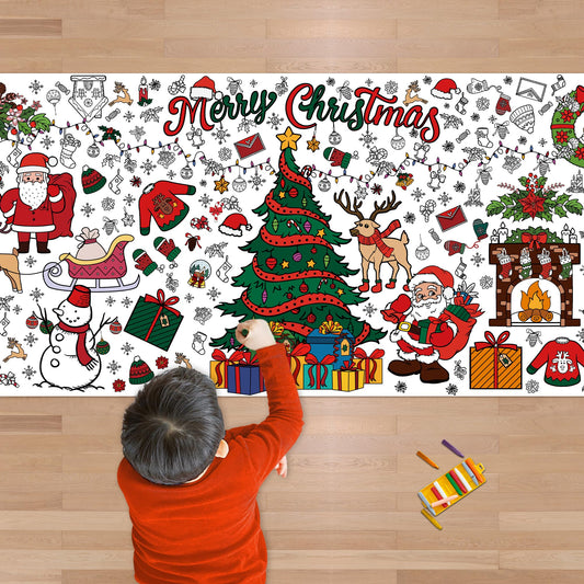 OHOME Xmas giant coloring poster shown as a large coloring surface for kids at home