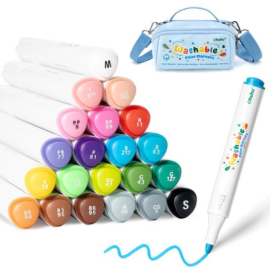 Ohuhu acrylic markers 24 colors cap close-up for vibrant kids' art