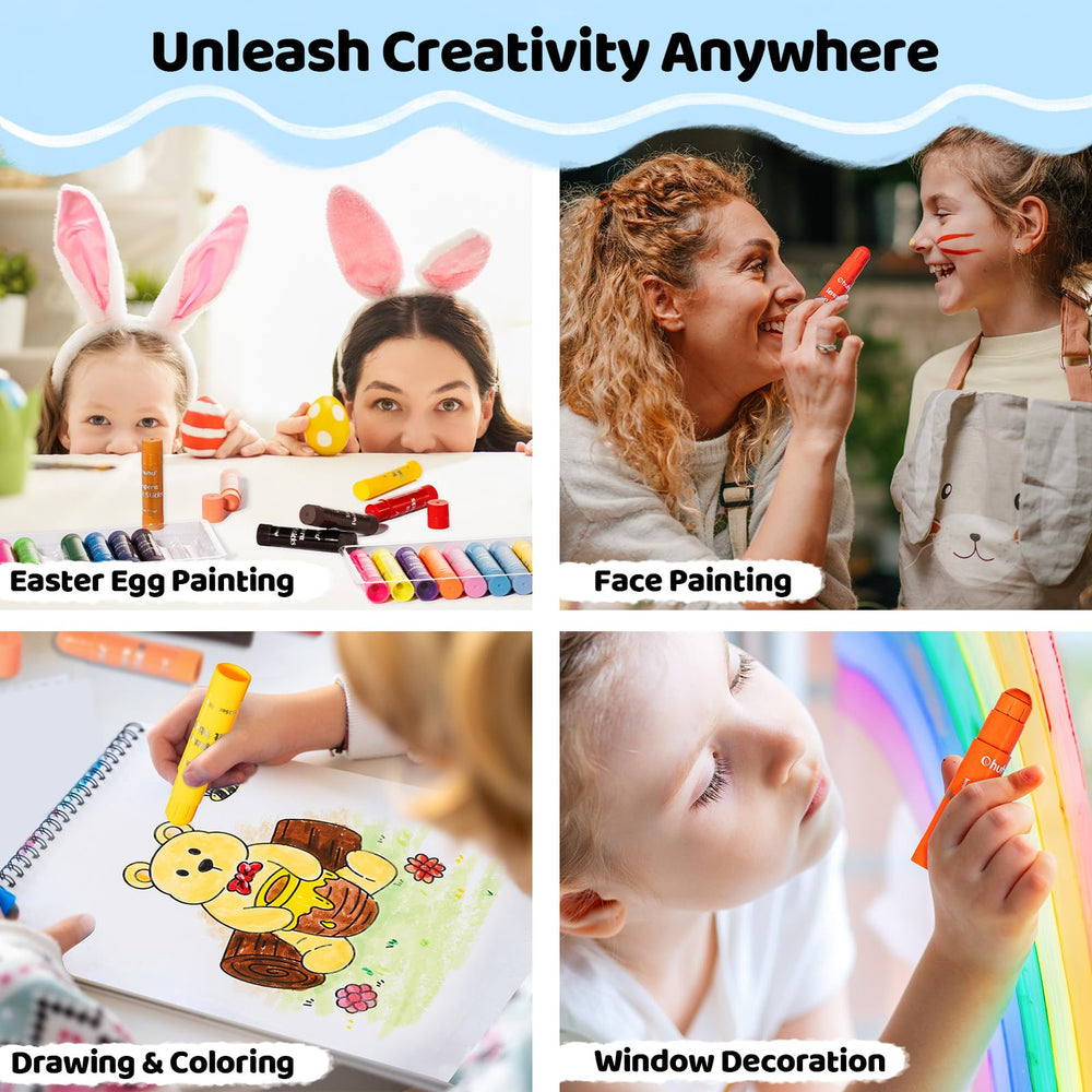 Ohuhu EN71-certified non-toxic tempera paint sticks safe for kids
