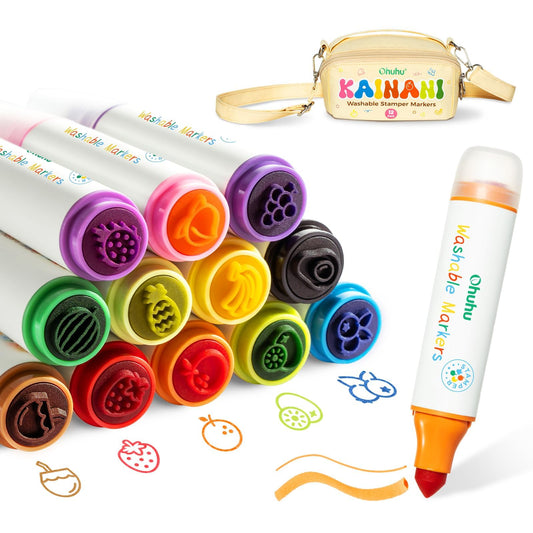 Ohuhu Stamper 12-color markers pack for vibrant kids artwork