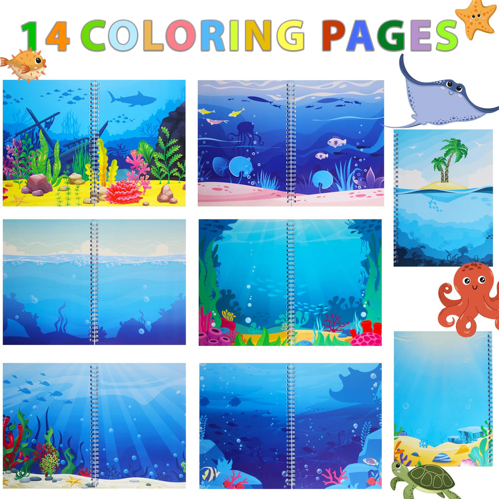 OIBUTUR jelly sticker book under the sea scene 1 with 50 reusable stickers for mess-free play
