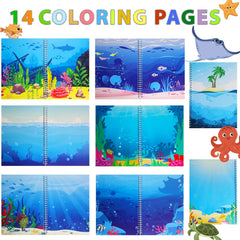 OIBUTUR jelly sticker book under the sea scene 1 with 50 reusable stickers for mess-free play