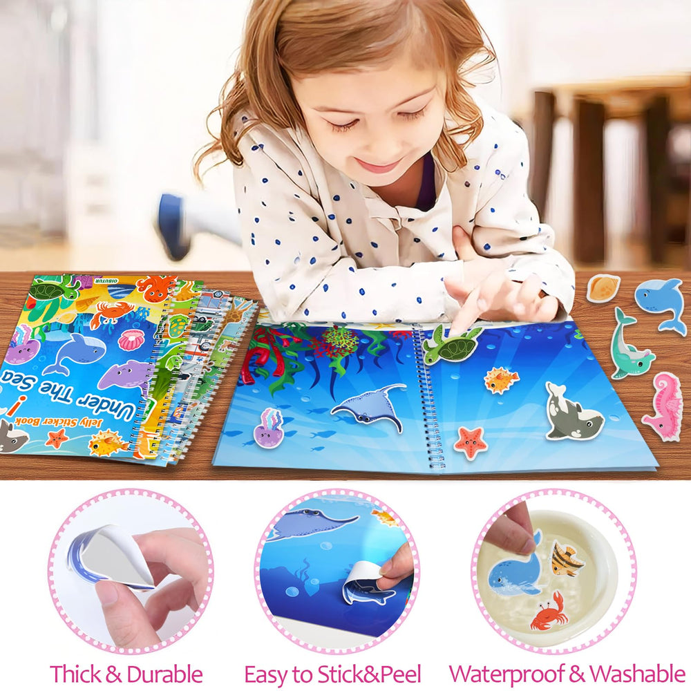 OIBUTUR spiral-binding sticker book lies flat for easy, confident little hands
