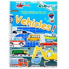 OIBUTUR Jelly Sticker Scene 1: vehicle adventures for travel-friendly play and creativity.
