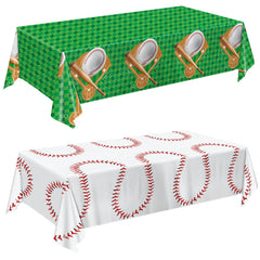 Oigco baseball tablecloth covers most tables for quick party setup