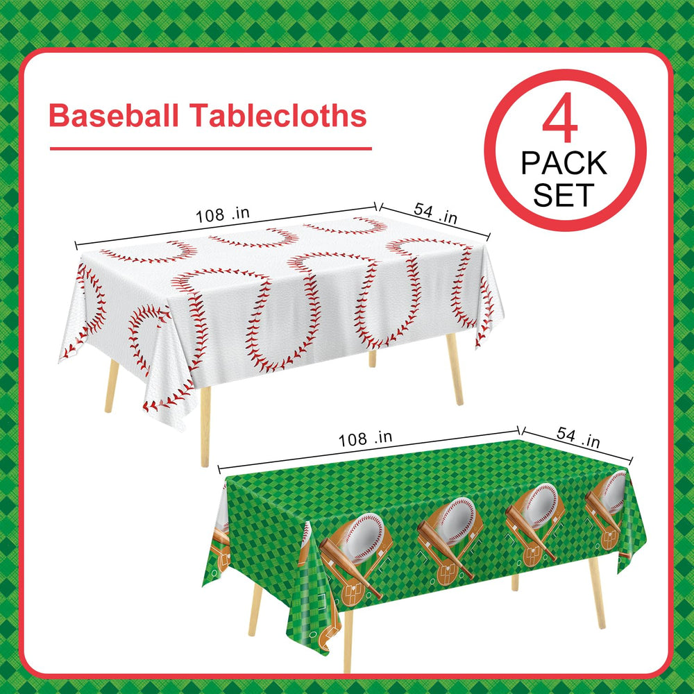 Oigco baseball tablecloth in green field pattern for sporty party ambiance