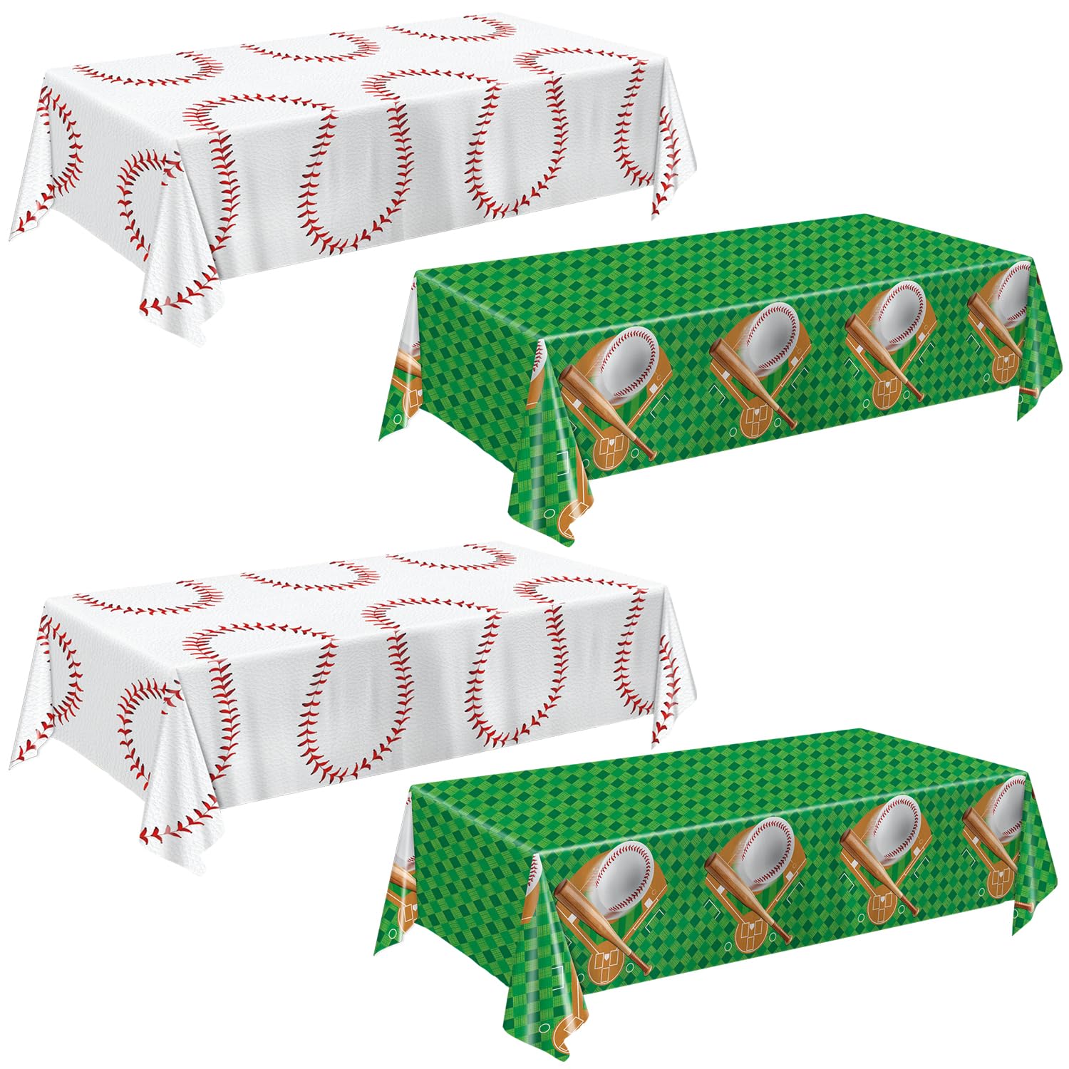 Oigco baseball tablecloth with red stitching design for game day tables