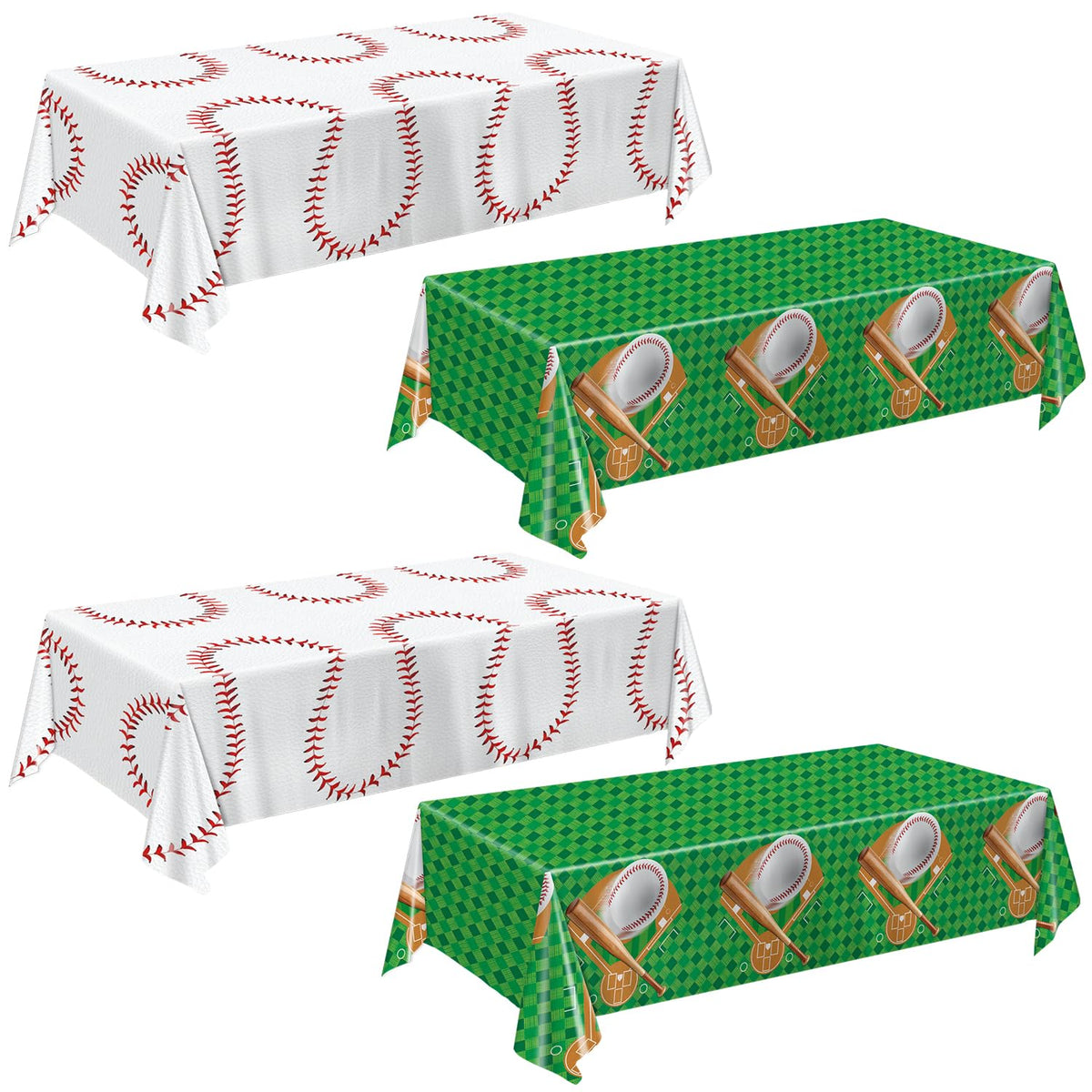 Oigco baseball tablecloth with red stitching design for game day tables