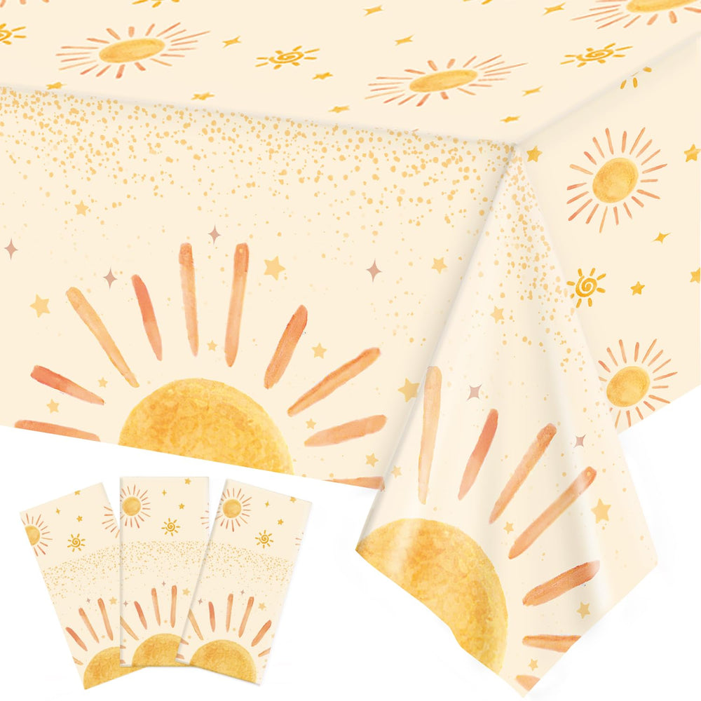 Oigco Boho Sun tablecloth 3-pack ready for sunny celebrations.