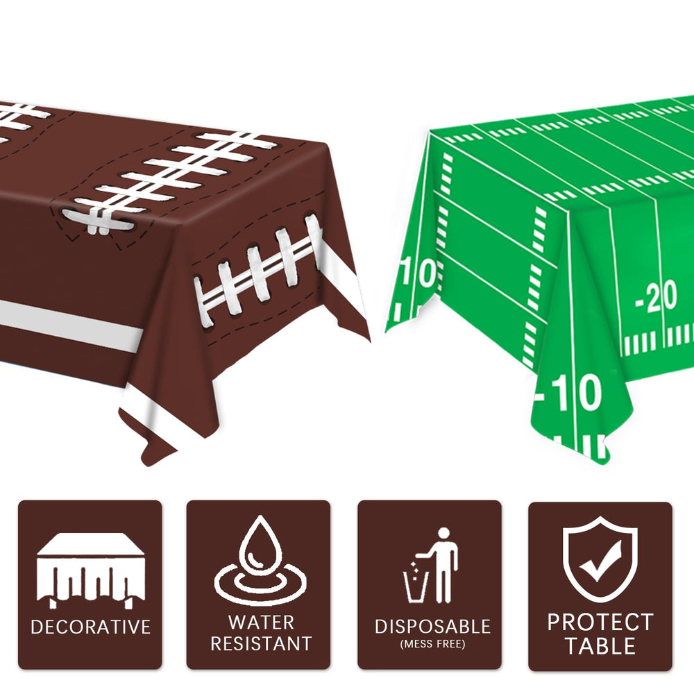 Oigco disposable tablecloth enables quick cleanup after busy game day celebrations