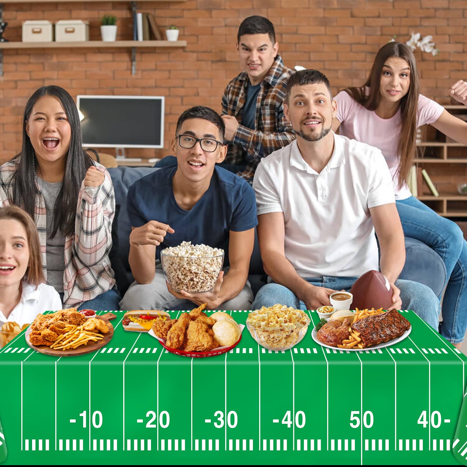 Oigco fade resistant and foldable football tablecloth for easy storage