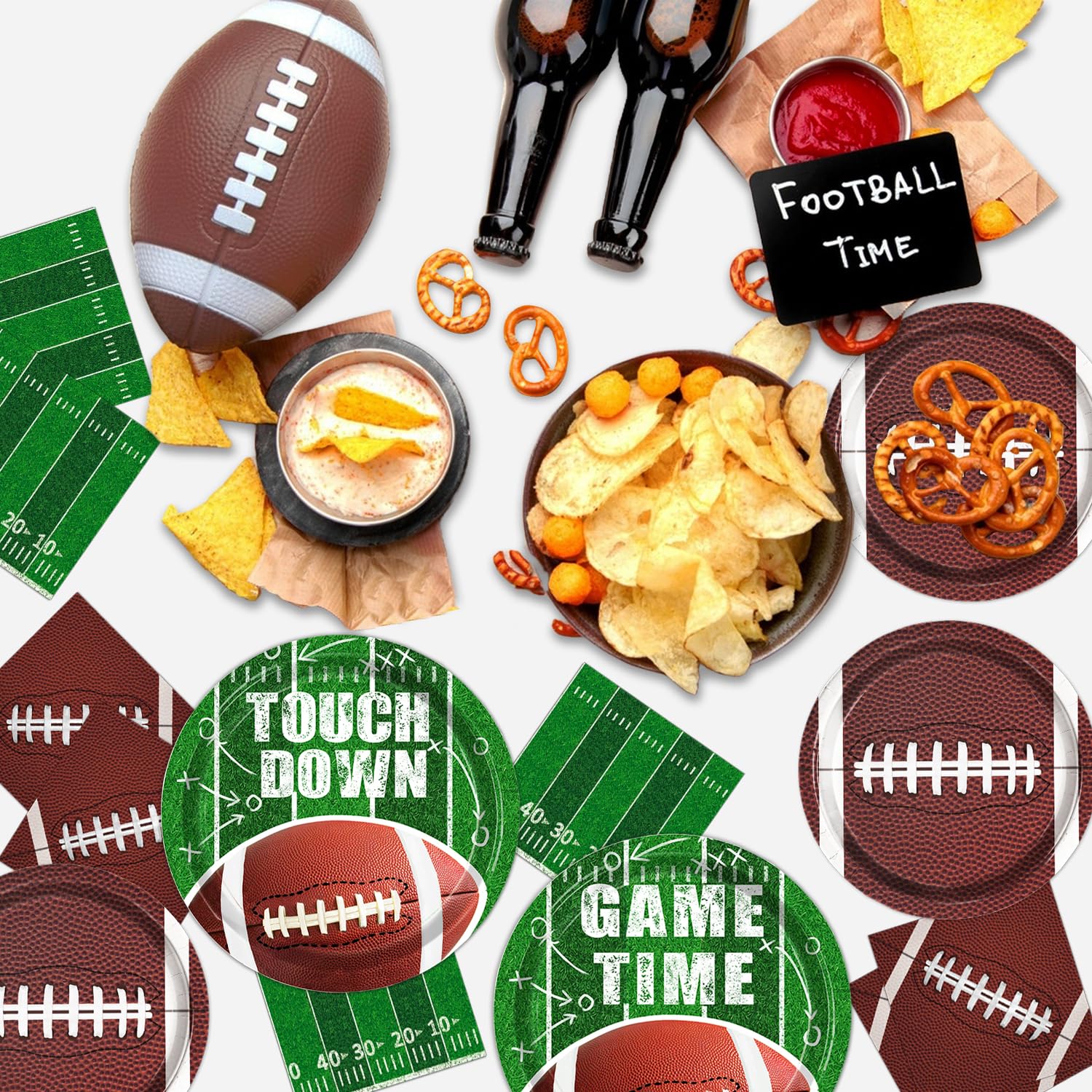 Oigco football 6.5-inch napkins ready for quick, tidy cleanups during celebrations.