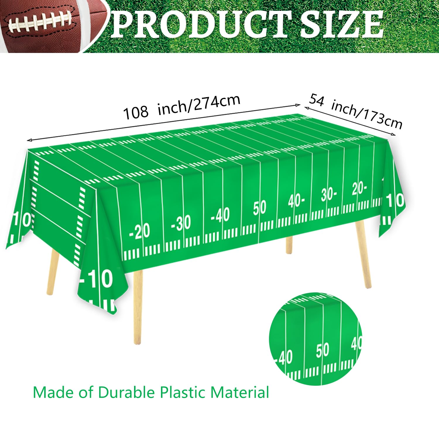 Oigco football pattern featuring yard numbers adds authentic stadium vibes