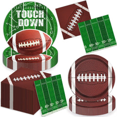 Oigco football 9-inch dinner plates with yard-line design for game-day dining.
