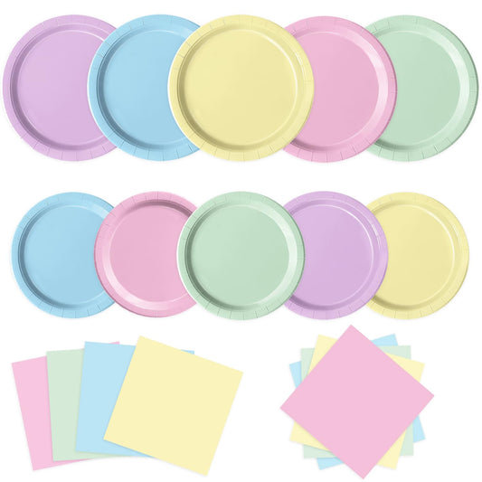 Oigco pastel 9-inch plates - bright, color-rich dinnerware ideal for festive gatherings.