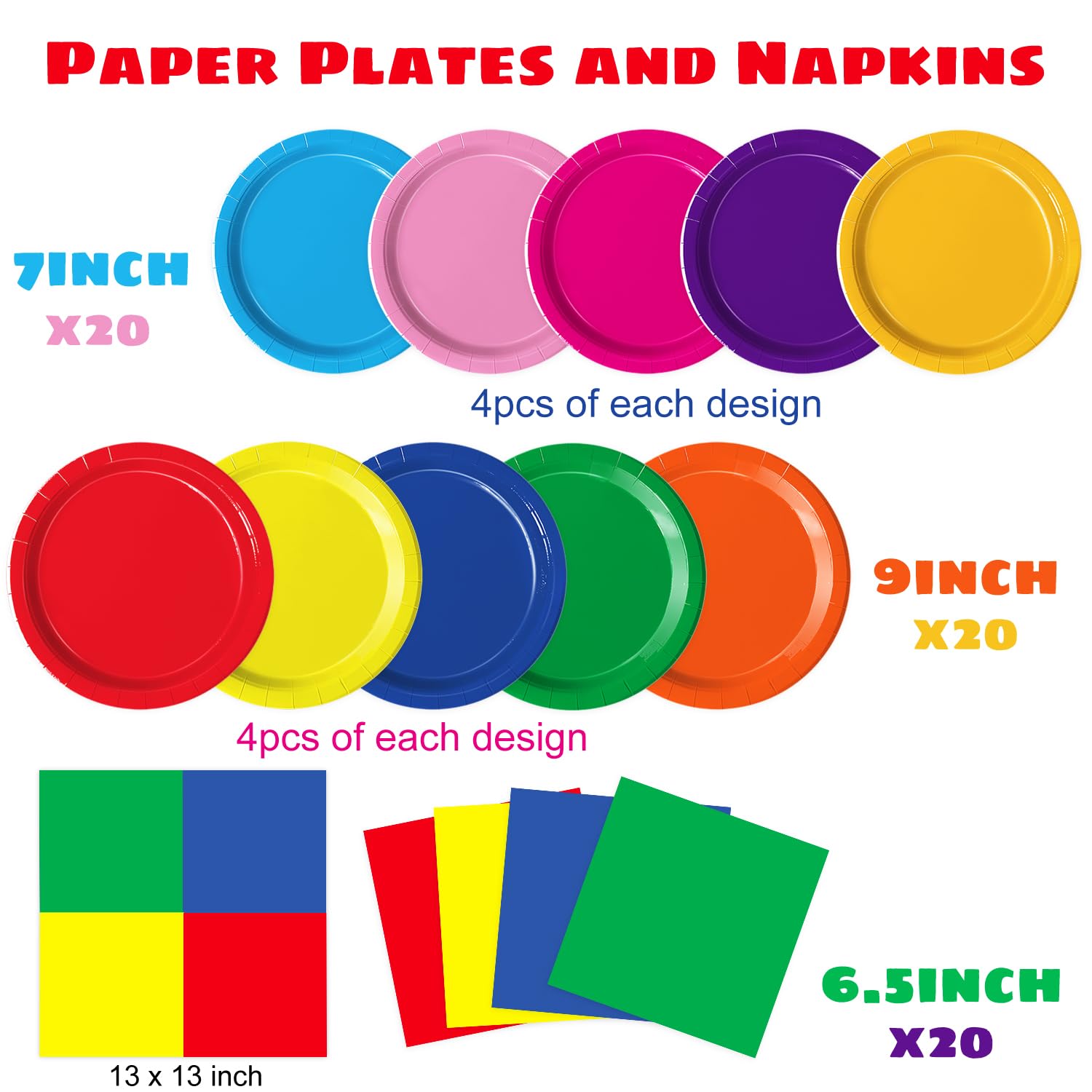 Oigco pastel plates and napkins closeup highlighting coordinated designs for celebrations.