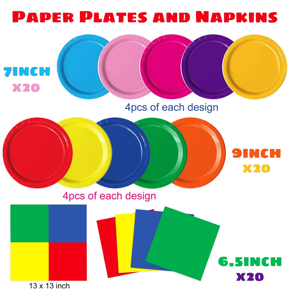 Oigco pastel plates and napkins closeup highlighting coordinated designs for celebrations.