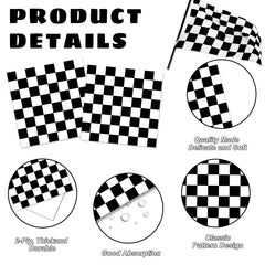 Oigco race car napkins coordinating with black and white race theme