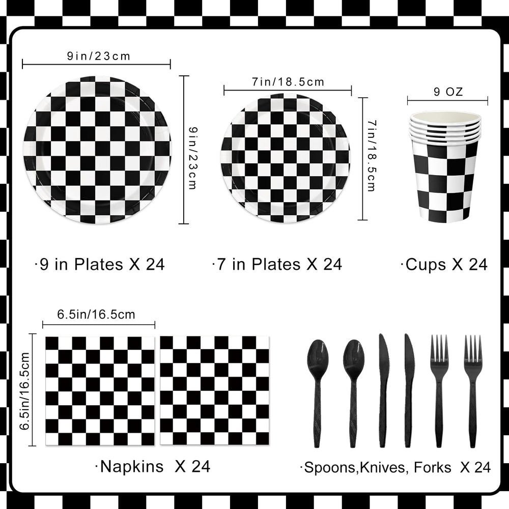 Oigco race car plates 7 inch for dessert service at a car themed party