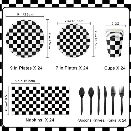 Oigco race car plates 7 inch for dessert service at a car themed party