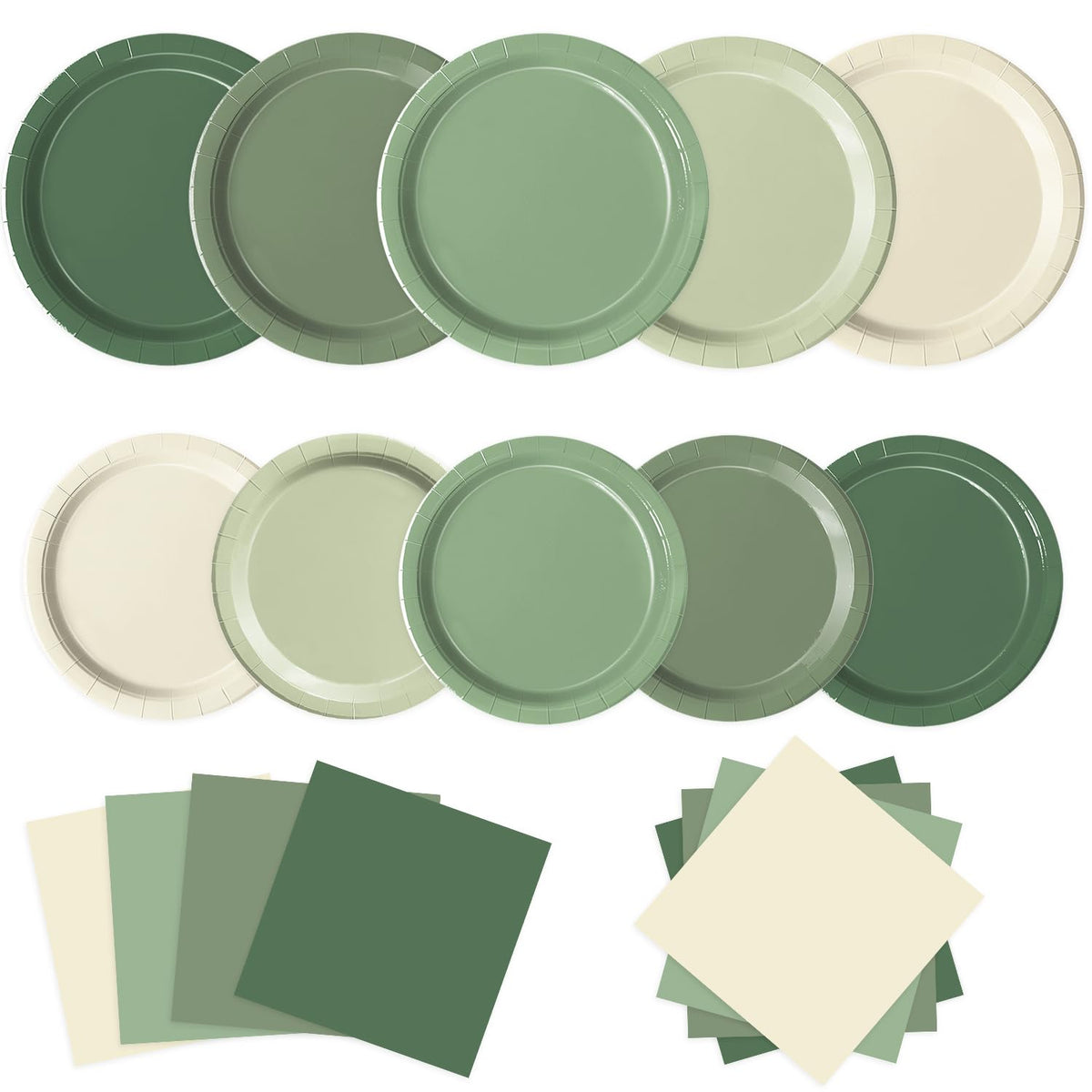 Oigco sage green 9-inch plates on a decorated table for effortless entertaining