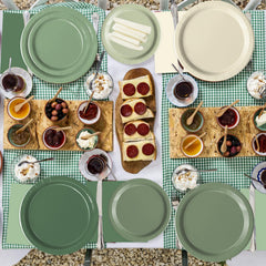 Oigco sage green napkins coordinate tables and simplify cleanup after events.
