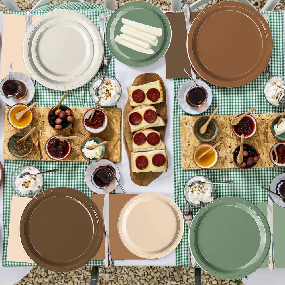 Oigco woodland baby shower napkins in coordinating neutral shades