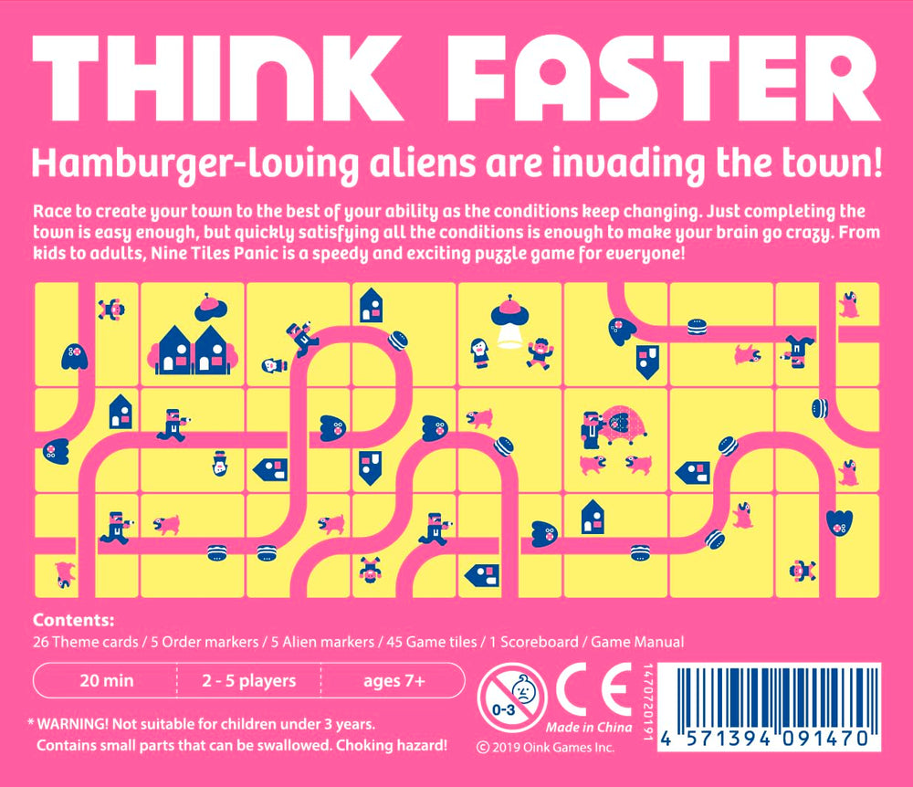Oink Games Nine Tiles Panic compact components ideal for travel.