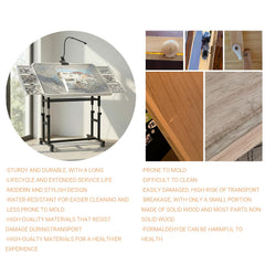 OIRBOEUS puzzle table moves easily on floors with locking wheels for safety.
