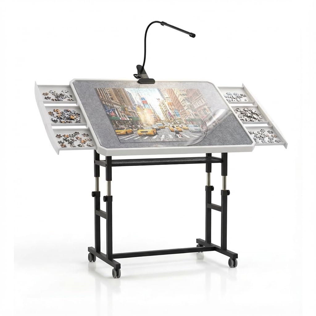 OIRBOEUS puzzle table tilting board enables ergonomic puzzle solving.