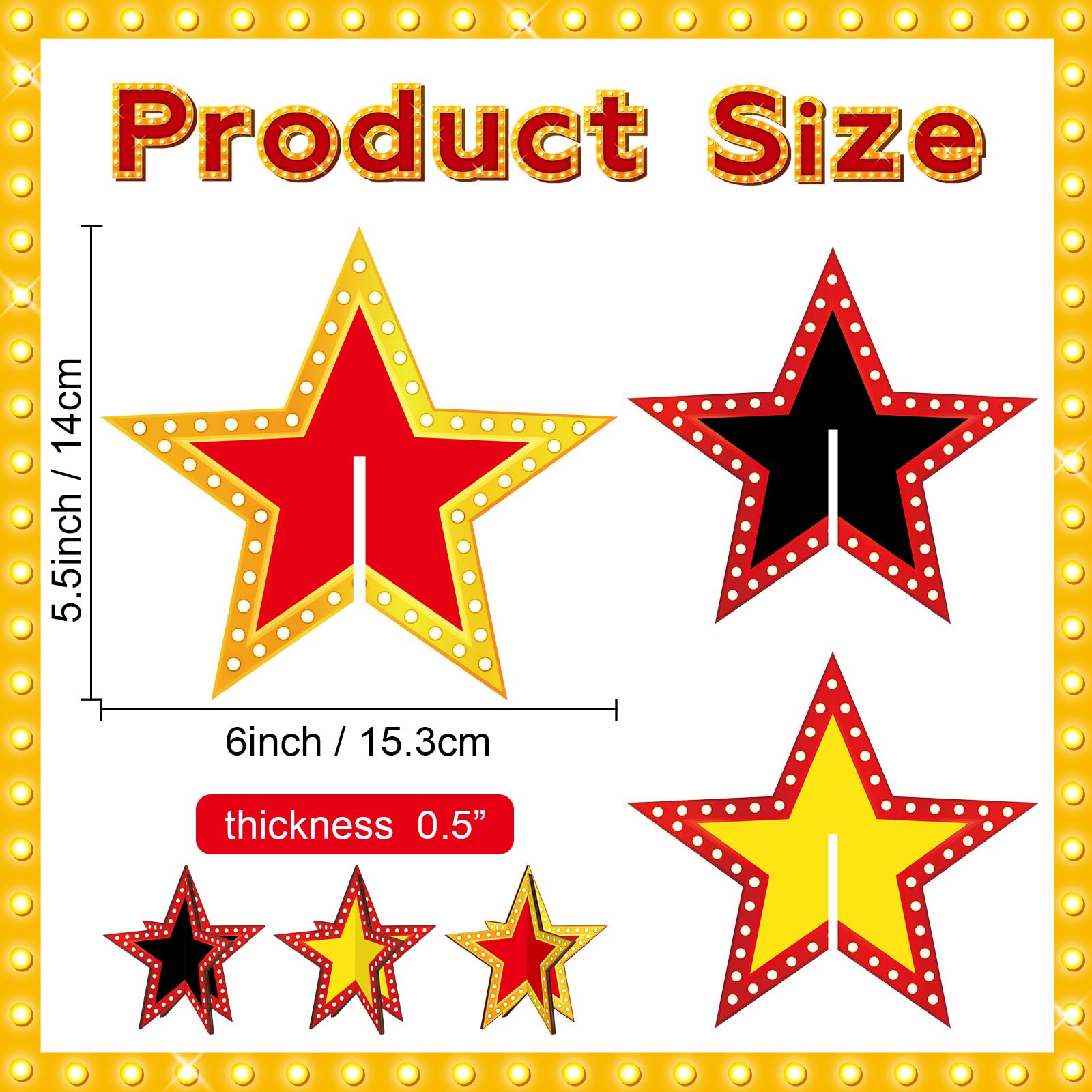 Oitnlaughter 3D star table sign adds depth and a red carpet vibe to any party.