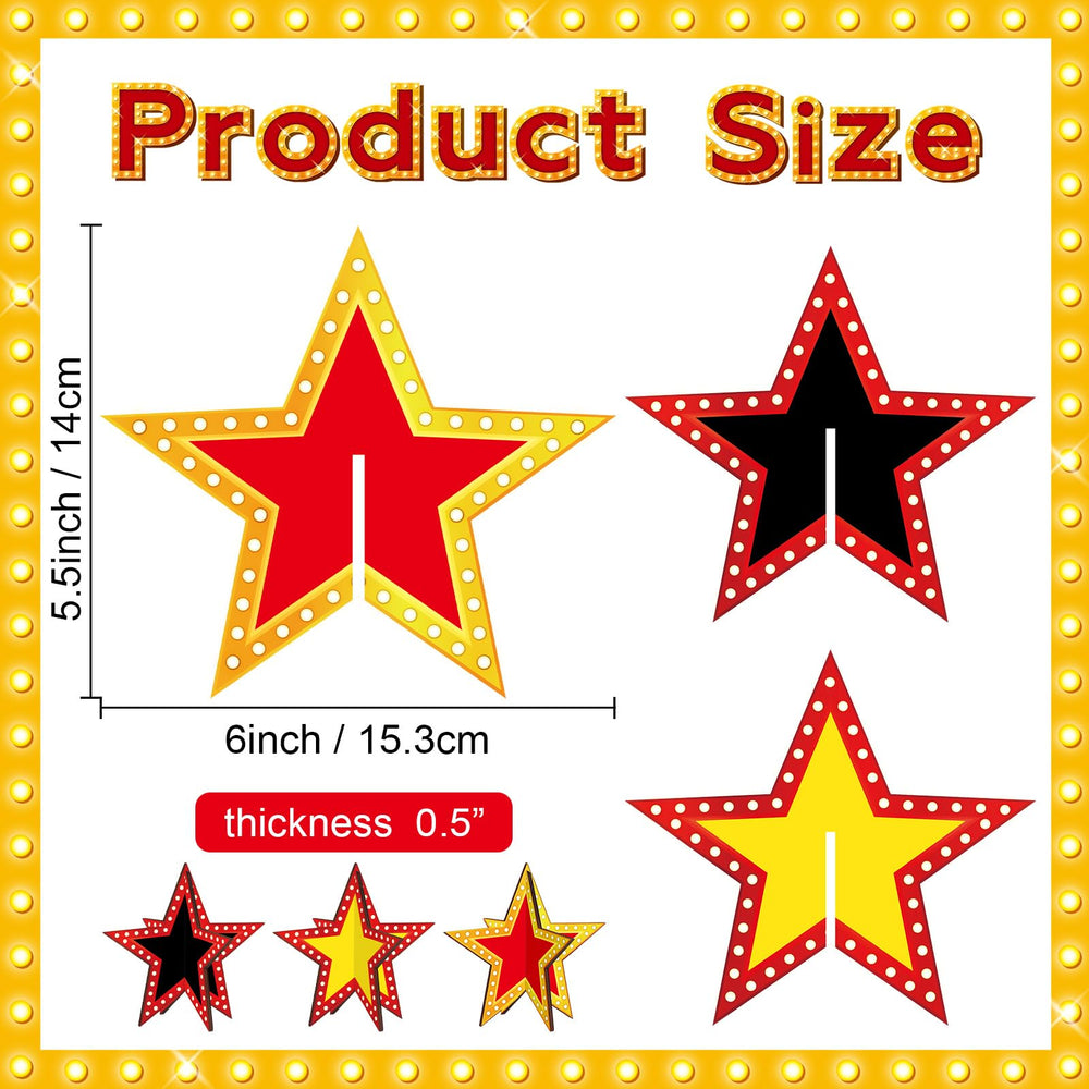 Oitnlaughter 3D star table sign adds depth and a red carpet vibe to any party.