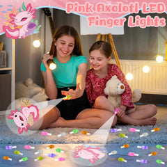 Oitnlaughter axolotl glow-in-dark party lights for axolotl themed events.