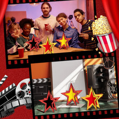 Oitnlaughter backyard movie night stars decor for outdoor screenings.