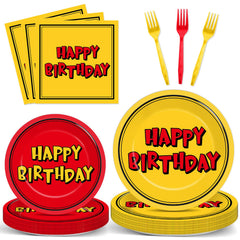 Oitnlaughter cartoon birthday plates 9-inch brighten kids' tables and simplify cleanup.