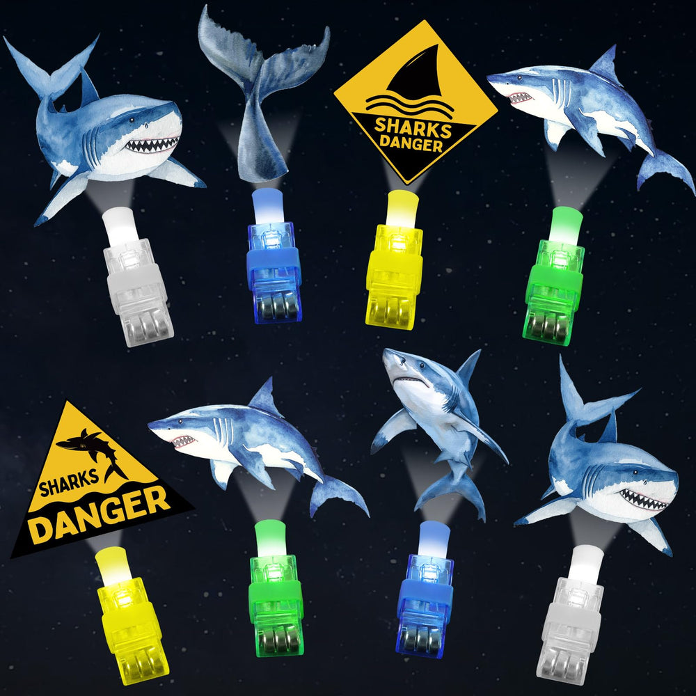 Oitnlaughter cartoon shark finger light on finger for party favors and glow fun